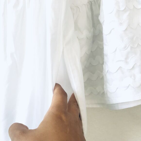 NWT Lisa Marie Fernandez for Target White Ric Rac Midi Dress Bell Sleeve - Picture 6 of 16